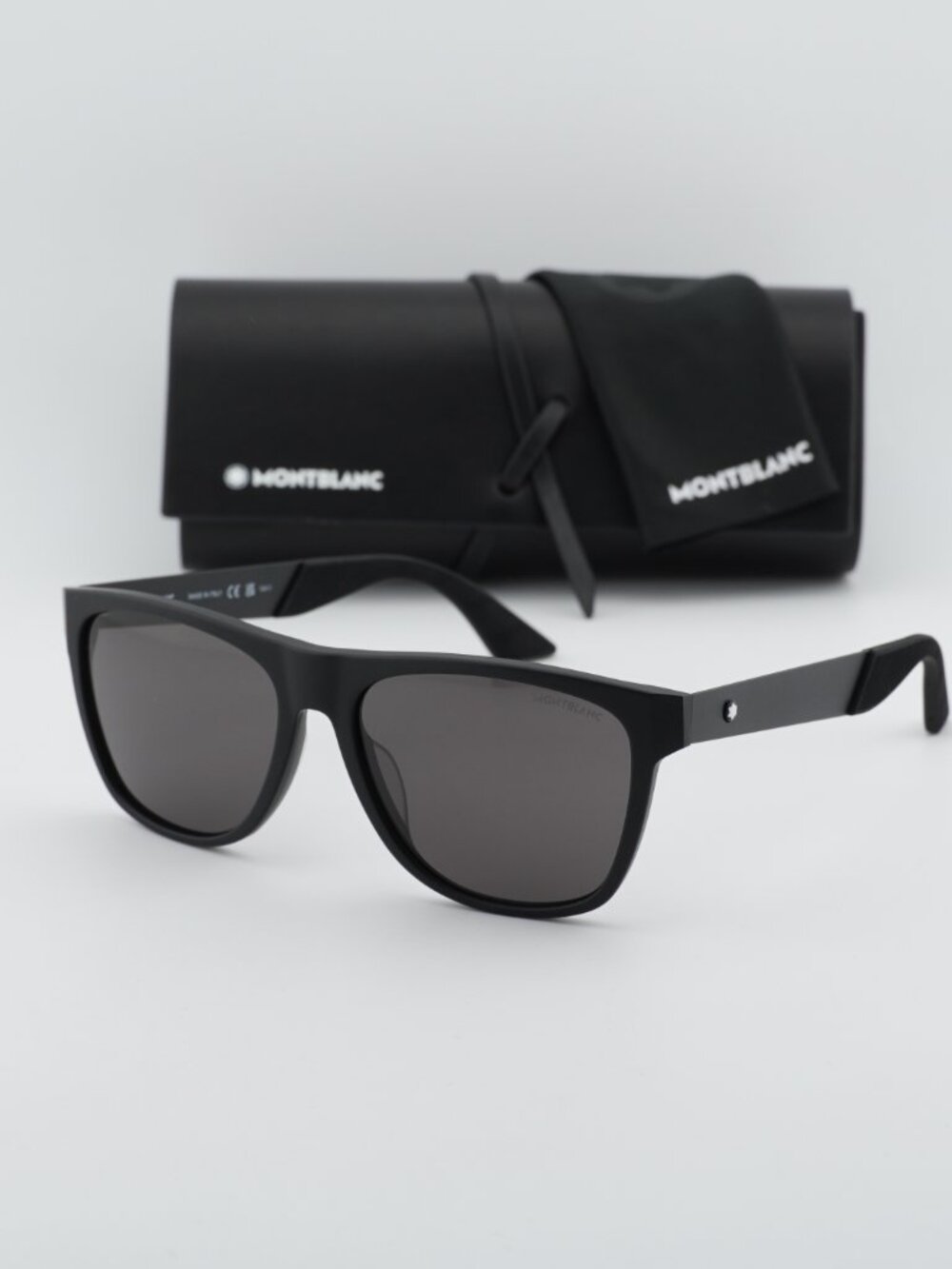 Montblanc MB0298S 001 Square Sunglasses - Black / Grey